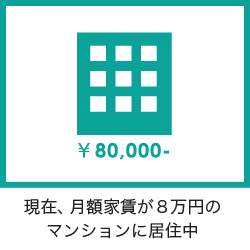 家賃８万円の家に居住中